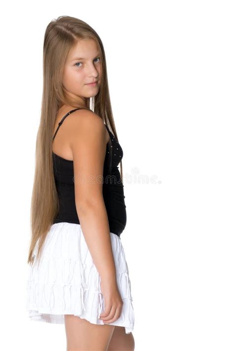 Une Adolescente Dans Une Robe Courte Photo Stock Image Du Personne