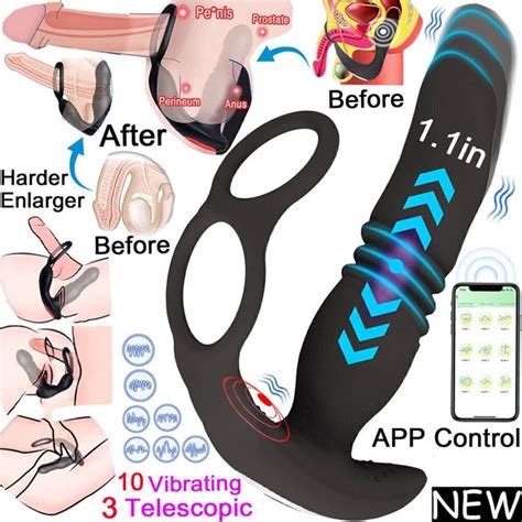 THRUSTING ANAL VIBRATOR MALE PROSTATE MASSAGER RING SEX DILDO TOYS FOR