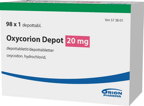 OXYCORION DEPOT 20 Mg Depottabletti 1 X 98 Fol Verkkoapteekki Fi