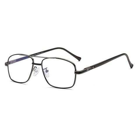 Hotochki Mens Full Rim Square Double Bridge Alloy Eyeglasses 20225 Metal Frame Glasses Mens