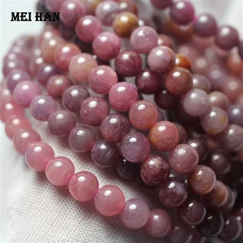 Meihan Natural A Burma Red Ruby 6 6 5mm 1 Bracelet Set Smooth Round