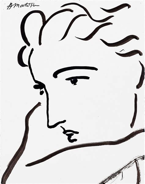 Line Art Portrait Femme Drawing by Henri Matisse | Pixels