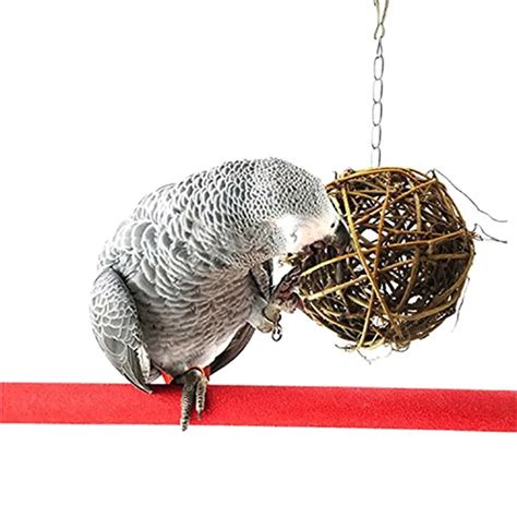 Pet Chewing Toy Parrot Bird Biting Toy Bird Branch Rattan Balls Cages