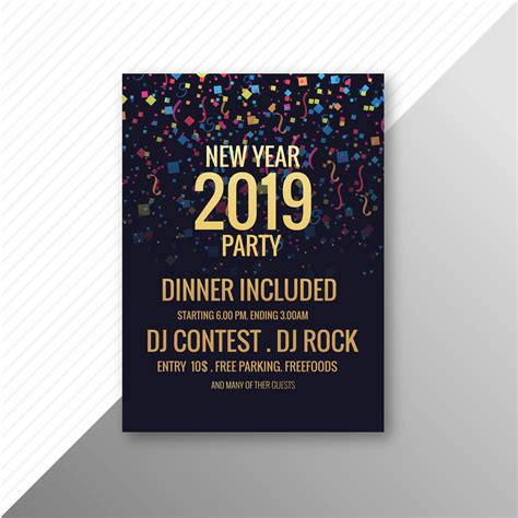 2019 new year party brochure celebration template 270649 Vector Art at ...