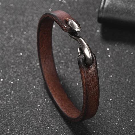 Dark Brown Vintage Leather Bracelet For Men Classy Men Collection