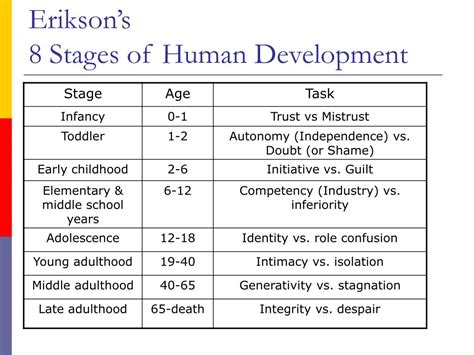 Erik Eriksons Stages Of Personality Development Ppt Son Theory Logical Biz