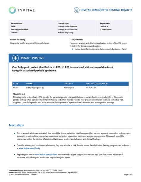 Invitae SR489 Invitae Autoinflammatory And Autoimmunity Syndromes