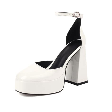white platform pumps simmi double tiered platform block heels white