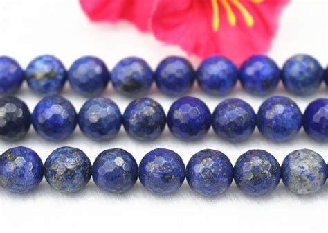 Natural 128 Faceted Lapis Lazuli Round Beads Lapis Lazuli Etsy UK