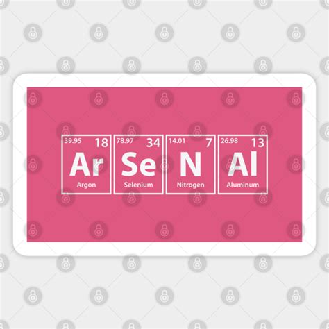 Arsenal Ar Se N Al Periodic Elements Spelling Arsenal Sticker