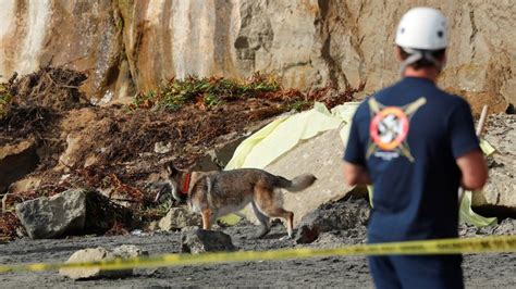 California cliff collapse: Three dead as tonnes of sandstone falls on ...