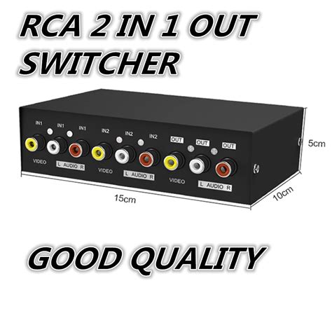 1pcs 2 Way Splitter Av Rca Audio Video Switch Selector Box W 3 Rca Cable For Xbox Ps2 50702 On