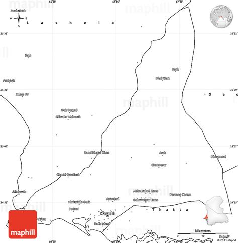 Blank Simple Map of Karachi