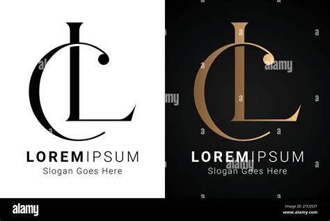 Luxury Initial Cl Or Lc Monogram Text Letter Logo Design Stock Vector