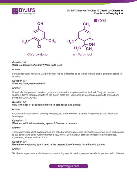 Ncert Solutions For Class Chemistry Chapter Chemistry In Everyday