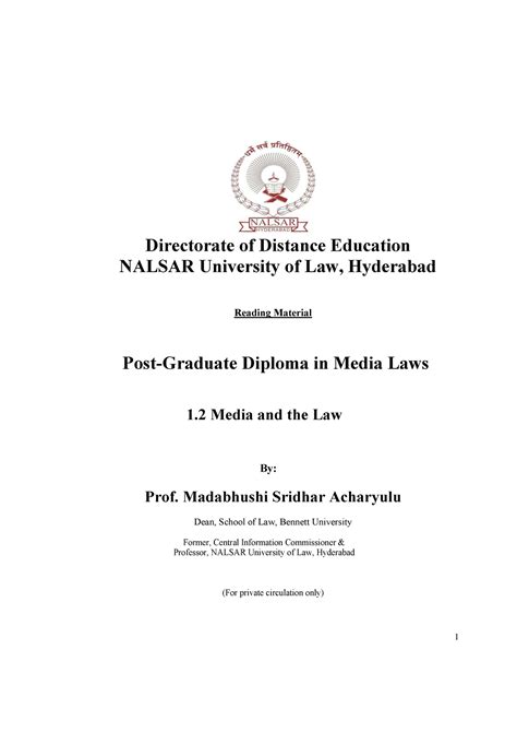 Nalsarpro Directorate Of Distance Education Nalsar University Of Law