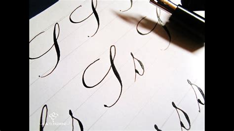 Serie caligrafia copperplate cómo escribir la letra S Paso a