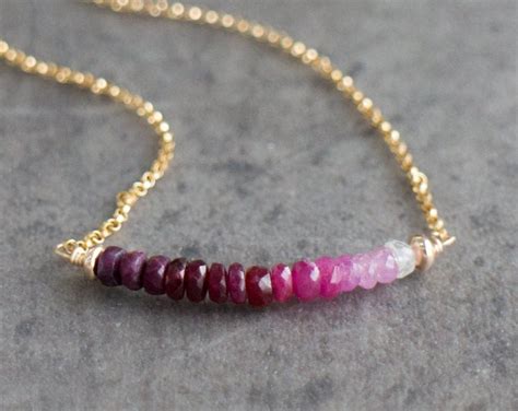 Ruby Necklace , Ruby Birthstone Jewelry, Genuine Ruby Necklace, July ...