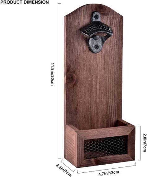 Bottle Opener Wall Mounted With Cap Catcher Etsy