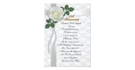 50th Anniversary Vow Renewal Invitation White Rose