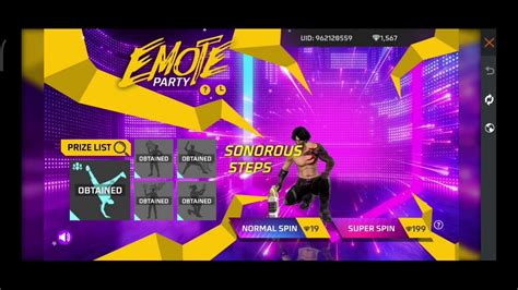 Free Fire New Event Two Spin Trick No Click Bait Emote Party Event One Spin Trick