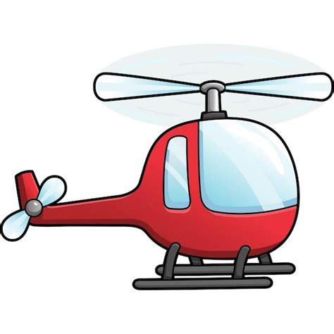 Premium Vector Helicopter Cartoon Clipart Colored Illustration