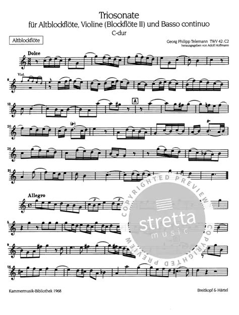 Triosonate C Dur Von Georg Philipp Telemann Im Stretta Noten Shop Kaufen