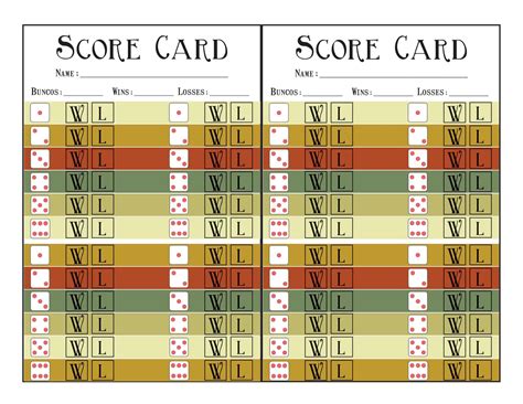 Free Printable Bunco Score Sheet Templates Pdf Word