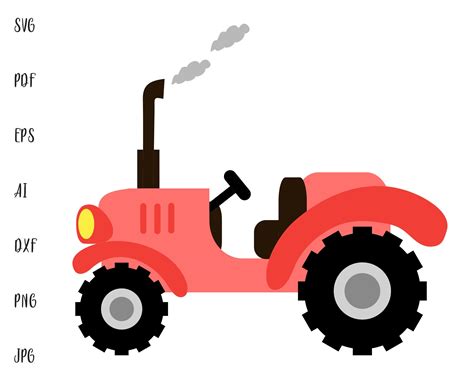 Red Tractor SVG Car Png Truck Clipart Svg Vector Vehicle | Etsy