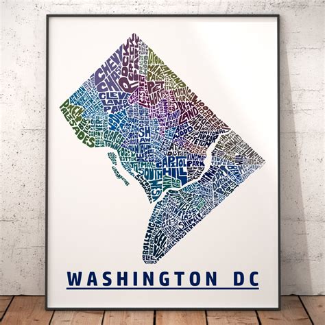 Washington DC Neighborhood Map Print Signed Print of My - Etsy