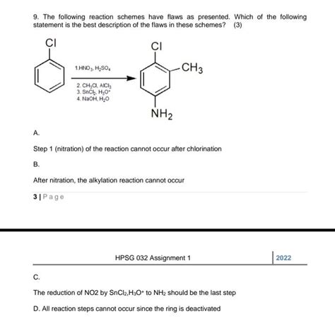 Solved 9 The Following Reaction Schemes Have Flaws As Chegg