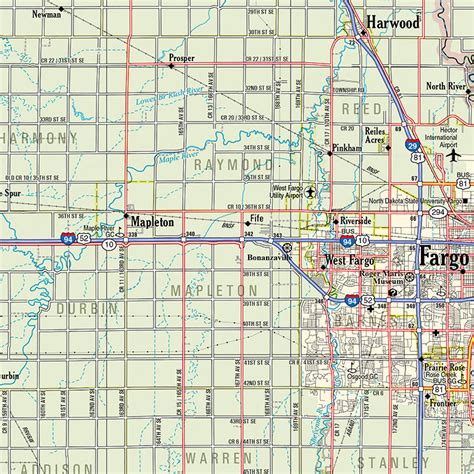 North Dakota Atlas & Gazetteer Map by Garmin | Avenza Maps