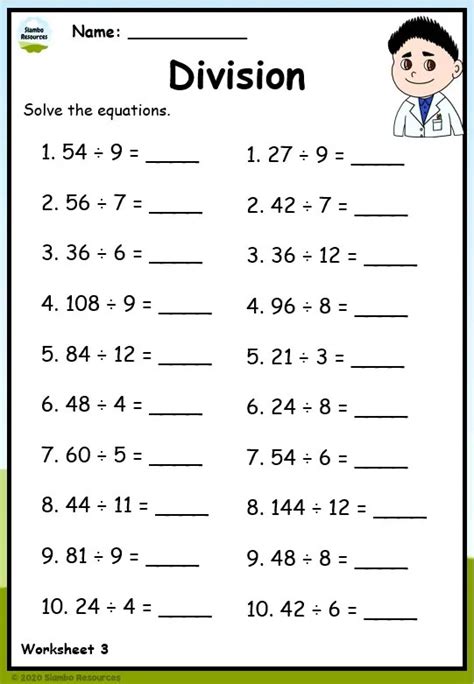 Grade 4 Division Worksheets Free Printables Math Worksheets Worksheets Library