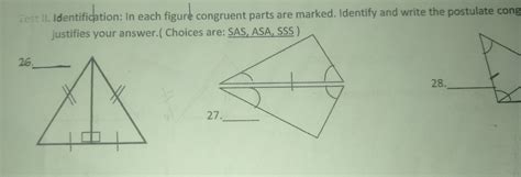 Solved Test Ii Identification In Each Figure Congruent Parts Are