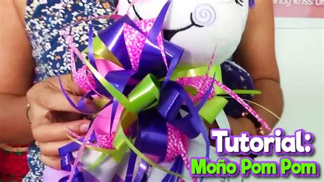 Como hacer Moño de Cinta Papel para regalo Pom Pom Tutorial moño de