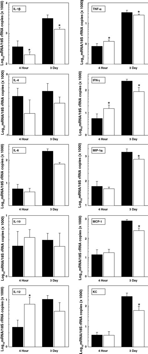 Cytokine Chemokine MRNA Expression In The Lungs Of Vaccinated Mice Is