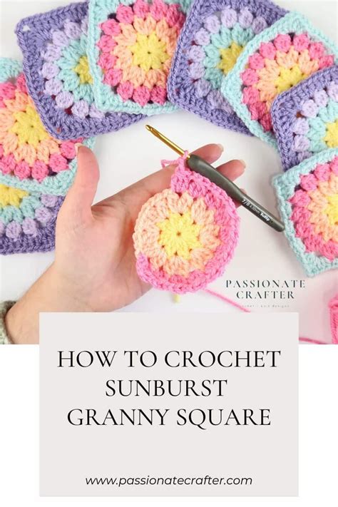 Learn How To Crochet A Sunburst Granny Square With This Free Crochet