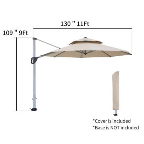 Mondawe Ft Tier Square Cantilever Outdoor Patio Umbrella With