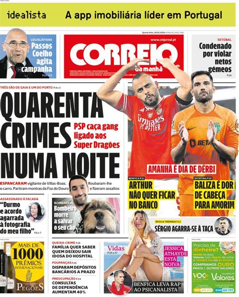 Capa Correio da Manhã 28 fevereiro 2024 capasjornais pt