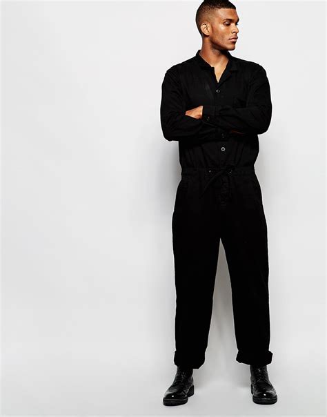 Asos Cotton Boiler Suit In Twill In Black For Men Lyst