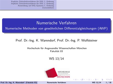 Numerische Verfahren Prof Dr