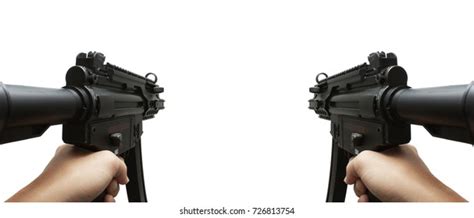 Akimbo Two Machine Gun Rifle Isolated Stock Photo 726813754 Shutterstock