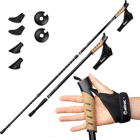 Attrac Lightweight Telescopic Trekking Poles With Anti Shock Cushioning