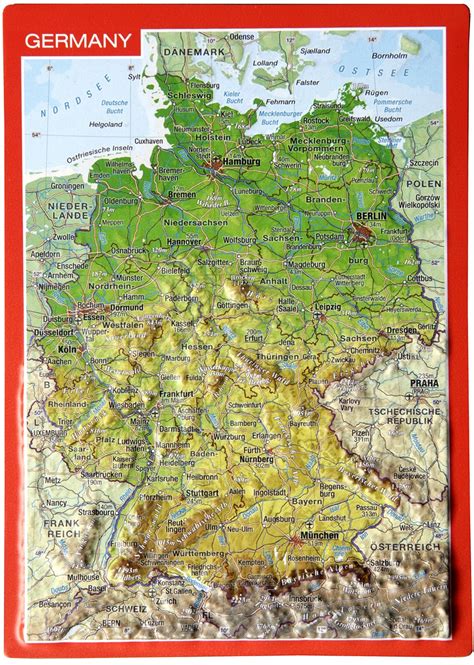 Reliefpostkarte Deutschland Von Georelief Dresden D Relief Wandkarten