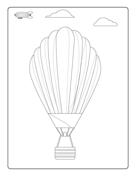 Pages De Coloriage De Montgolfière Pour Les Enfants Avec Une Feuille De