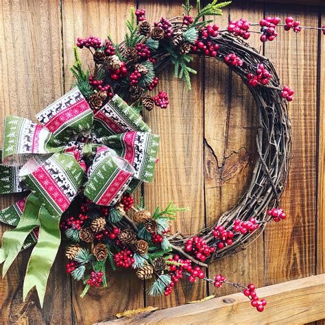 Rustic Christmas Wreaths Hudsonstreetdesigns On Etsy Rustic