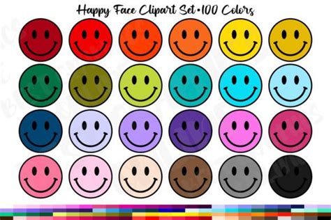 Happy Face Clipart, Emoji Smiley Faces Graphic by bestgraphicsonline · Creative Fabrica