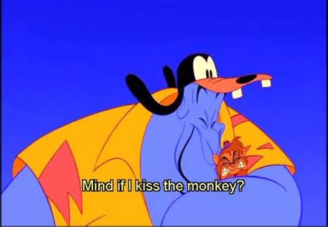 "Mind if I kiss the monkey?" Oh Genie. | Disney and more, Aladdin 1992 ...