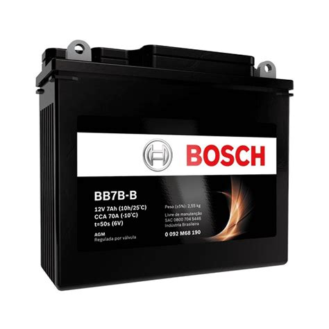 Bateria Moto Bosch Bb7b B 7ah 12v Honda Cbx Cbr Yamaha Tdm YB7B B