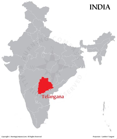 Telangana on India Map, Where is Telangana